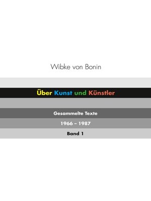 cover image of Über Kunst und Künstler Band 1